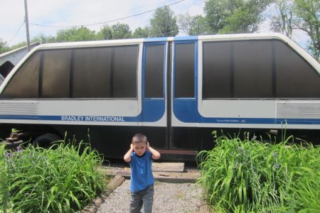 Damian hearing voices at the CT Trolley Museum in Windsor
