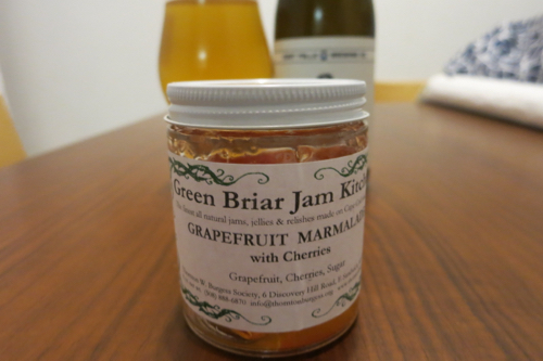 This stuff is from a fascinating place on Cape Cod. My wife hates this marmalade, which is cool, because that means it's all for me.