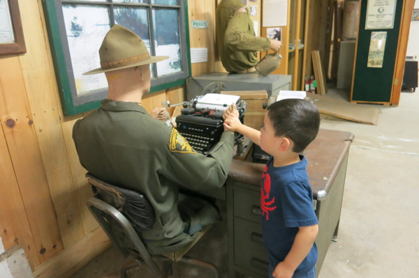 Calvin checking for a pulse at the Northeast States Civilian Conservation Corps Museum