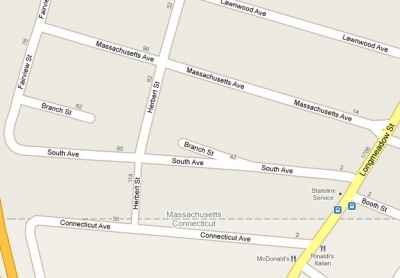 Take note of the above section of the Baby Jog.  Herbert Street looks so simple and drivable... And note the territorial street names, named after the warring states... and "South Ave" which of course should be "North Ave" in Connecticut..