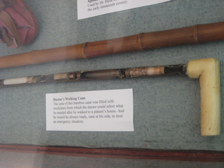 This is a doctor's cane from back in the day. It's filled with drugs.