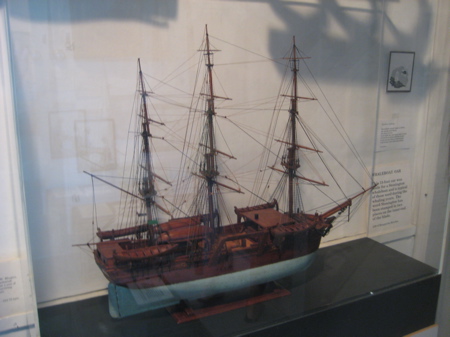 Charles W. Morgan model. The last surviving whaling ship in existence, down at the Mystic Seaport.