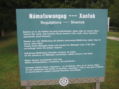 This is one of three signs containing park rules. "Xantok" is so much cooler than "Shantok." Stupid white people.