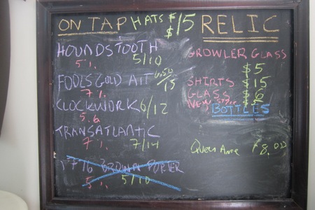 The old beer listing board