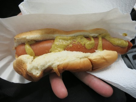 There it is. A hot dog.