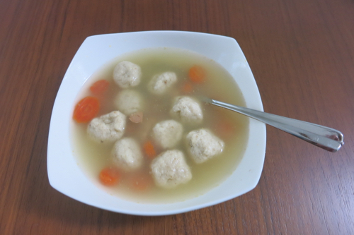 Gooey dough ball wan chicken noodle soup.