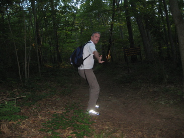 This is what a 39-year-old man looks like at 5 AM at the beginning of a hike.