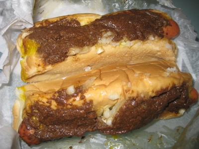 As delicious as anything that looks this gross could be: Chili dogs at New Britain's Capital Lunch.