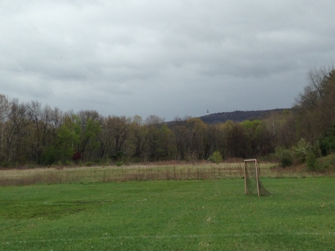 The Heublein Tower from the ghost lacrosse field