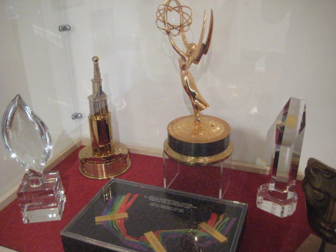 Feeling badly for his less fortunate sister-in-law, Ellsworth Grant donated some trinkets to the museum. Here's an Emmy for some TV work in 1975.  Katharine's 4 Oscars are at the Smithsonian.  Oh, and she also won the Humanist Arts Award in 1985 for her openly atheist declarations.
