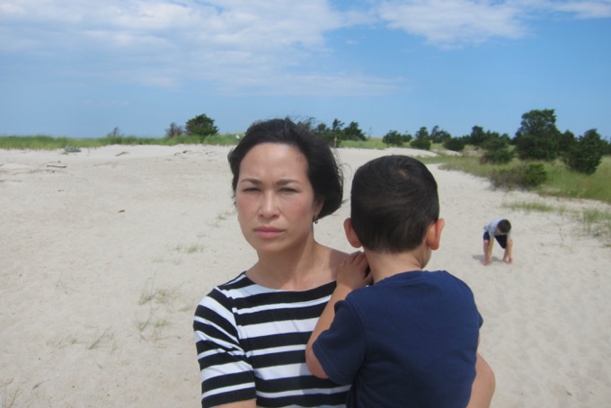 Hoang and the boys on the John Wing Trail at the Cape Cod Museum of Natural History, 2014