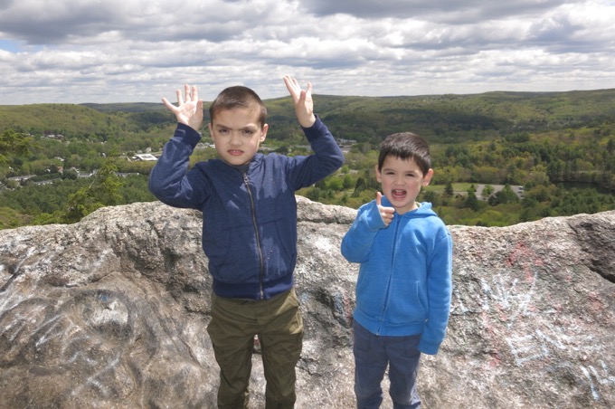 The boys atop Black Rock in Torrington, 2016