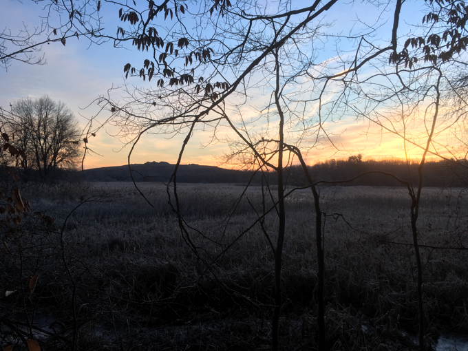 This is literally a landfill sunrise.