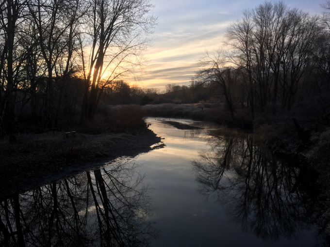 View from the bridge over the Hockanum.